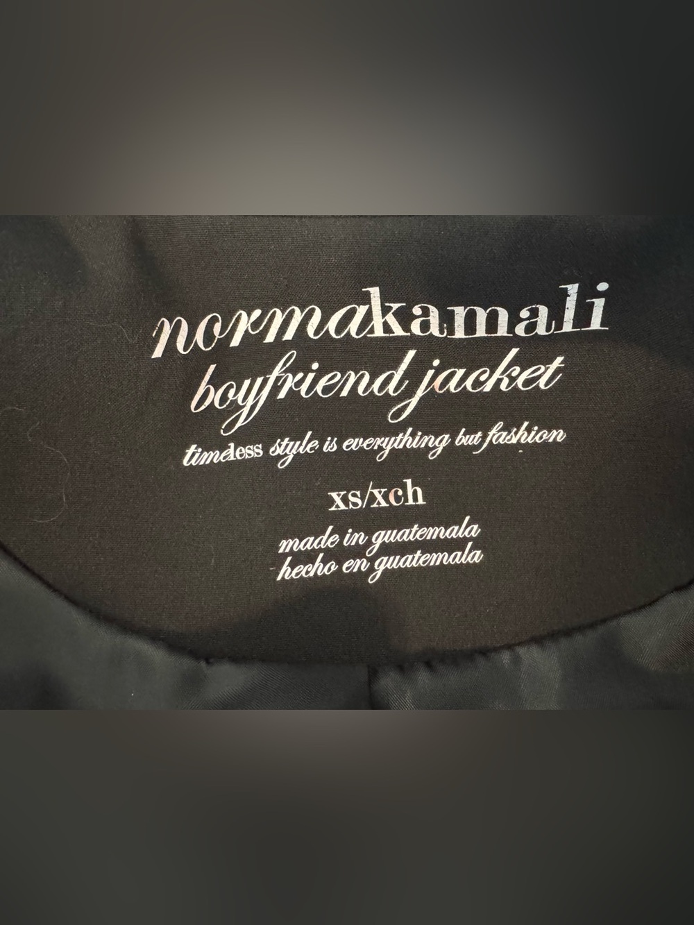 Norma Kamali Boyfriend Blazer Jacket Black Single Button Oversized Office XS - Picture 11 of 11